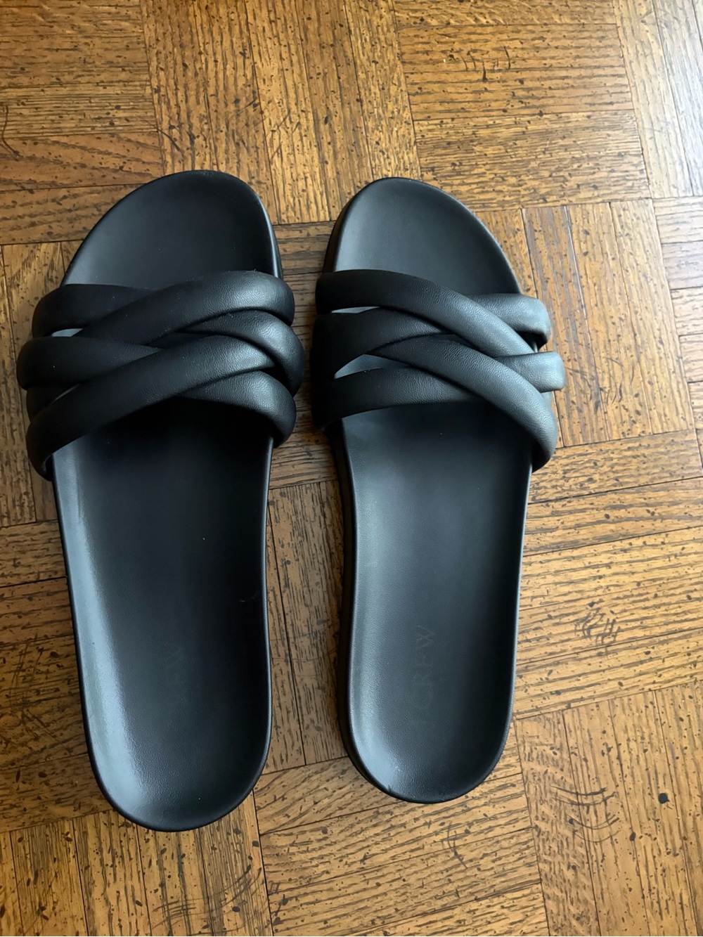Black J.Crew (9) Crisscross Slide Sandals